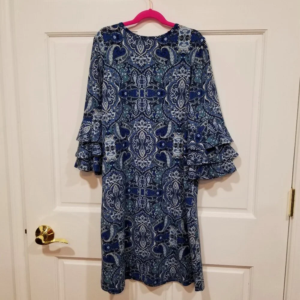 Girls' Xtraordinary Dress with triple ruffle sleeves, Size 16, EUC - Picture 3 of 14